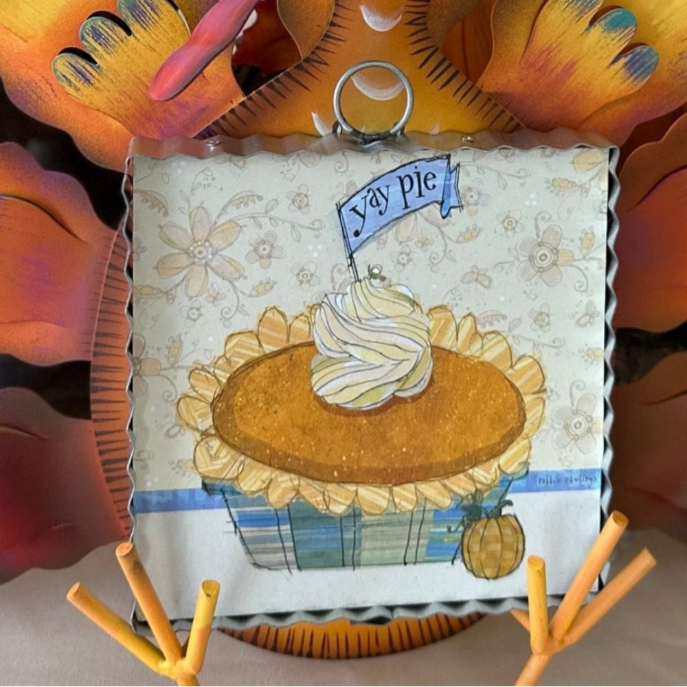 Decorative Yay Pie Mini Print with Pumpkin Design Thanksgiving